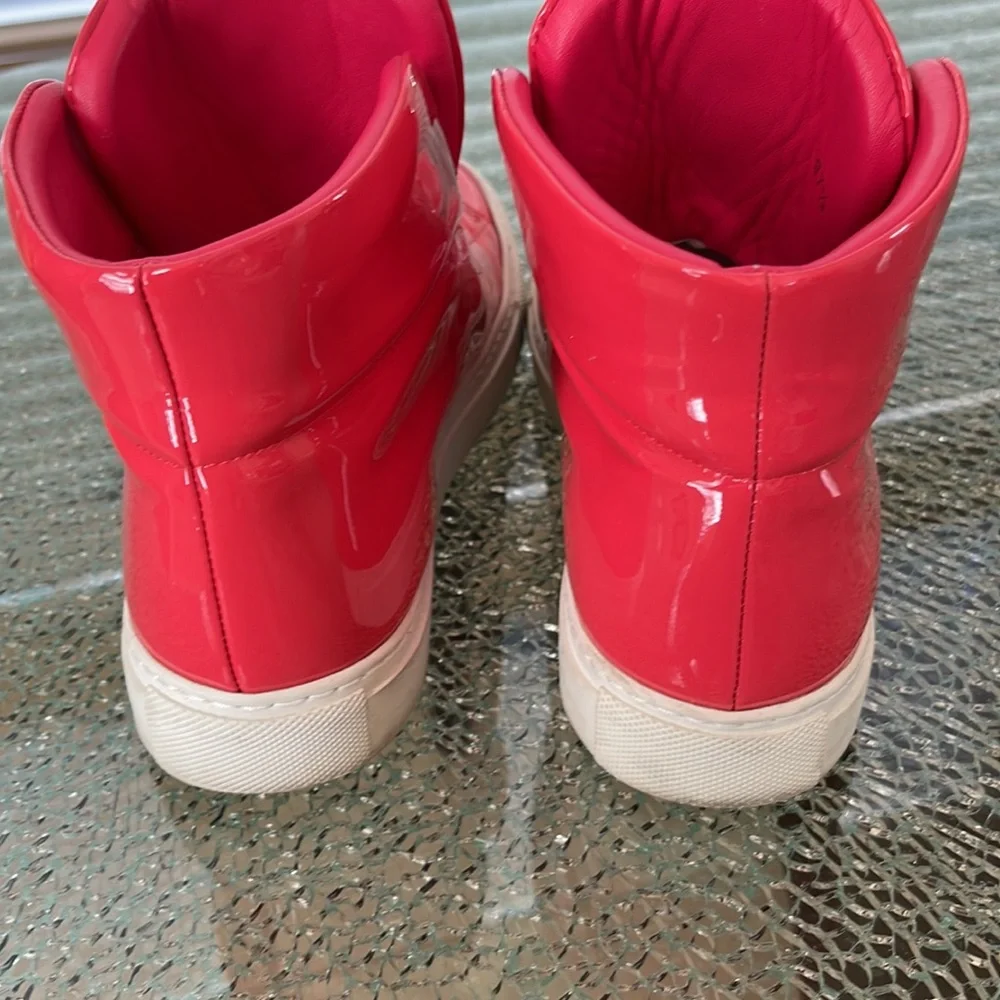 VERSACE Pink Patent Leather Sneakers - Picture 4 of 13